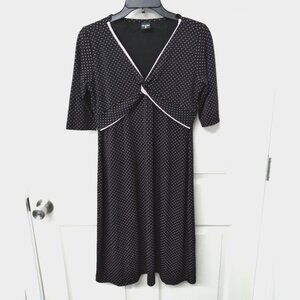 Olian Ladies Black & Pink Polka Dot Dress